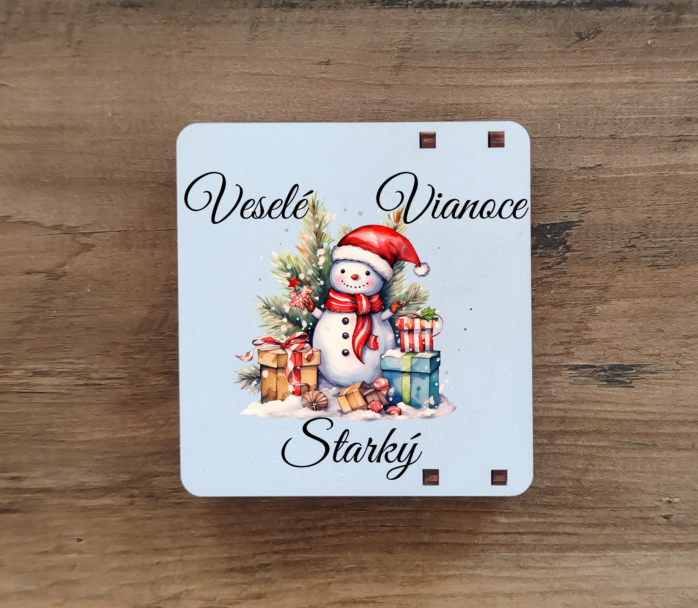 Drevené Vianočné  krabičky na darovanie peňazí