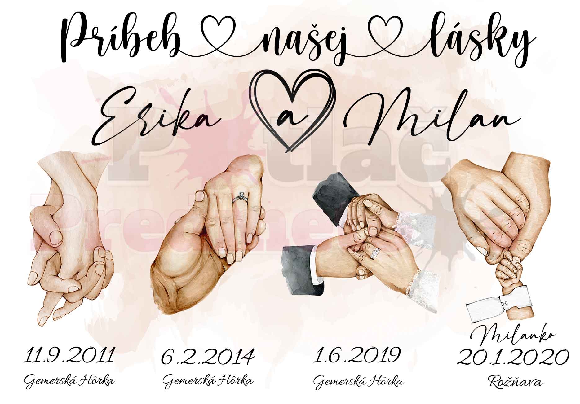 Drevený fotorám  - Náš príbeh lásky