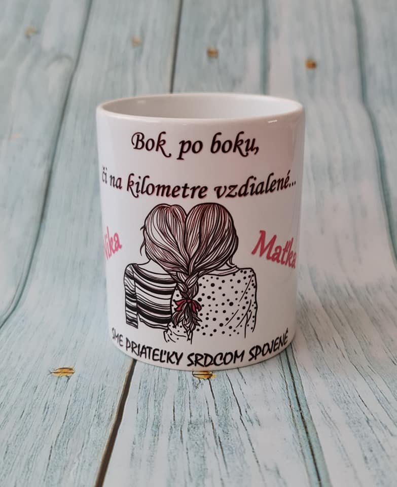 Hrnček bok po boku či na kilometre vzdialené  - SESTRY (s krabičkou)