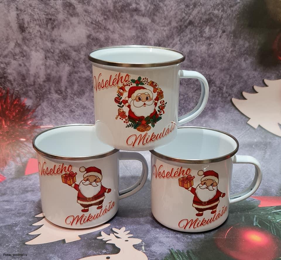 Plechový hrnček biely -  Veselého Mikuláša 2
