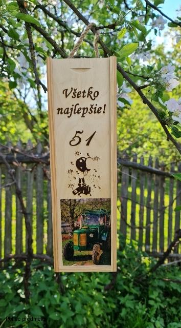 Drevená krabica na  fľašu - Édesapámnak szeretettel