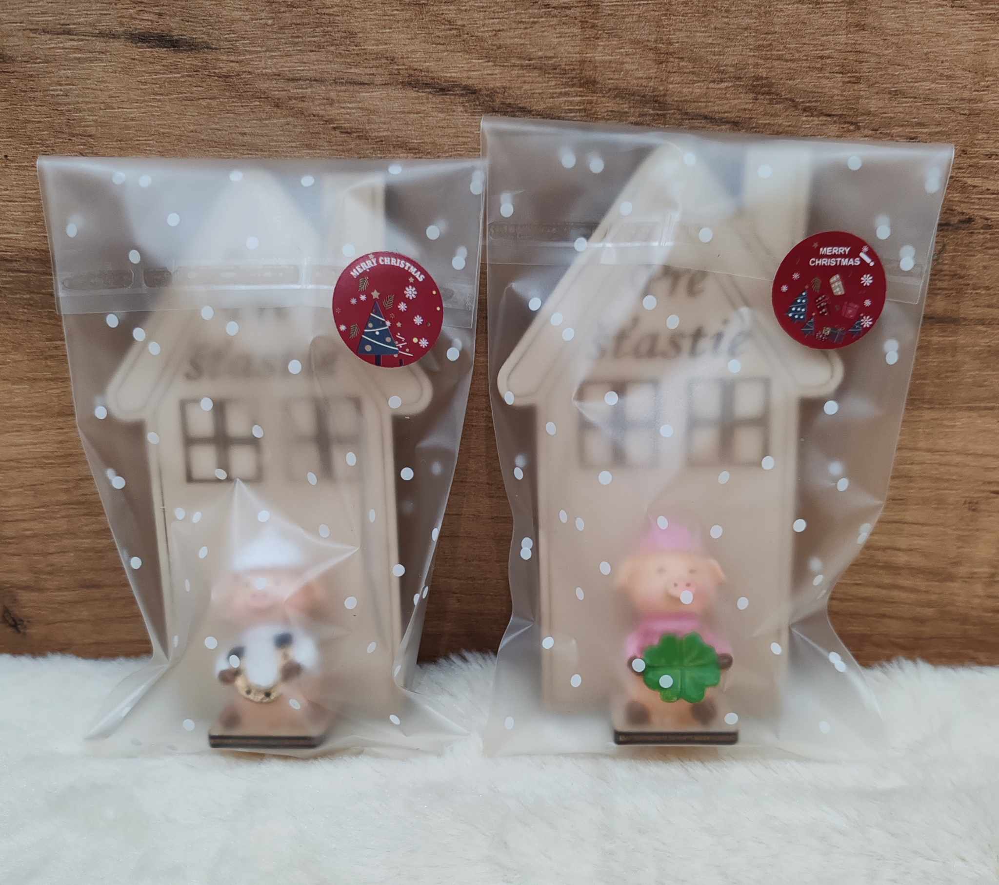 Magnetka Pre šťastie Domček - prasiatko so štvorlístkom