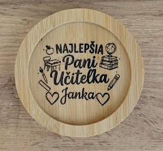 Personalizovaná bambusová podšálka pre pani učiteľku