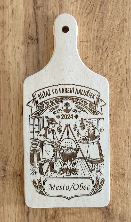 Drevená doska - lopárik – Súťaž vo varení halušiek