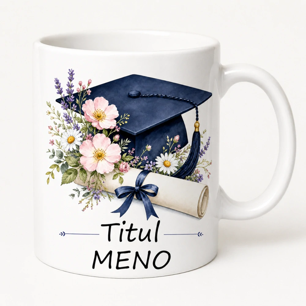 Keramický hrnček s motívom promócie – personalizovaný(s krabičkou)