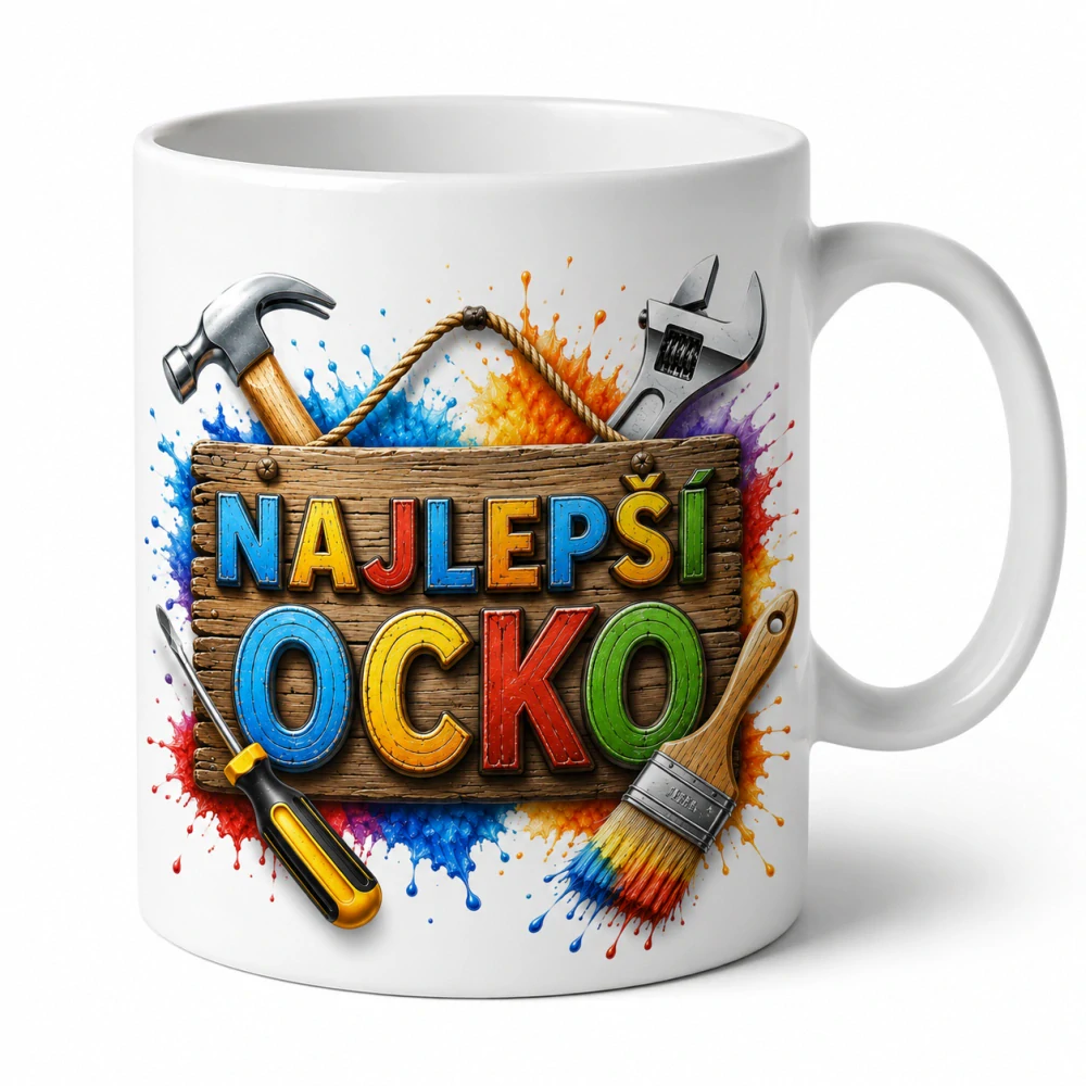 Najlepší ocko – keramický hrnček pre majstra každého dňa(s krabičkou)
