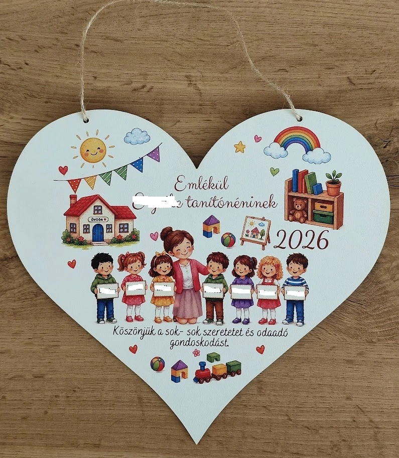 🎁 Personalizovaná drevená tabuľka srdiečko : Darček pre pedagógov