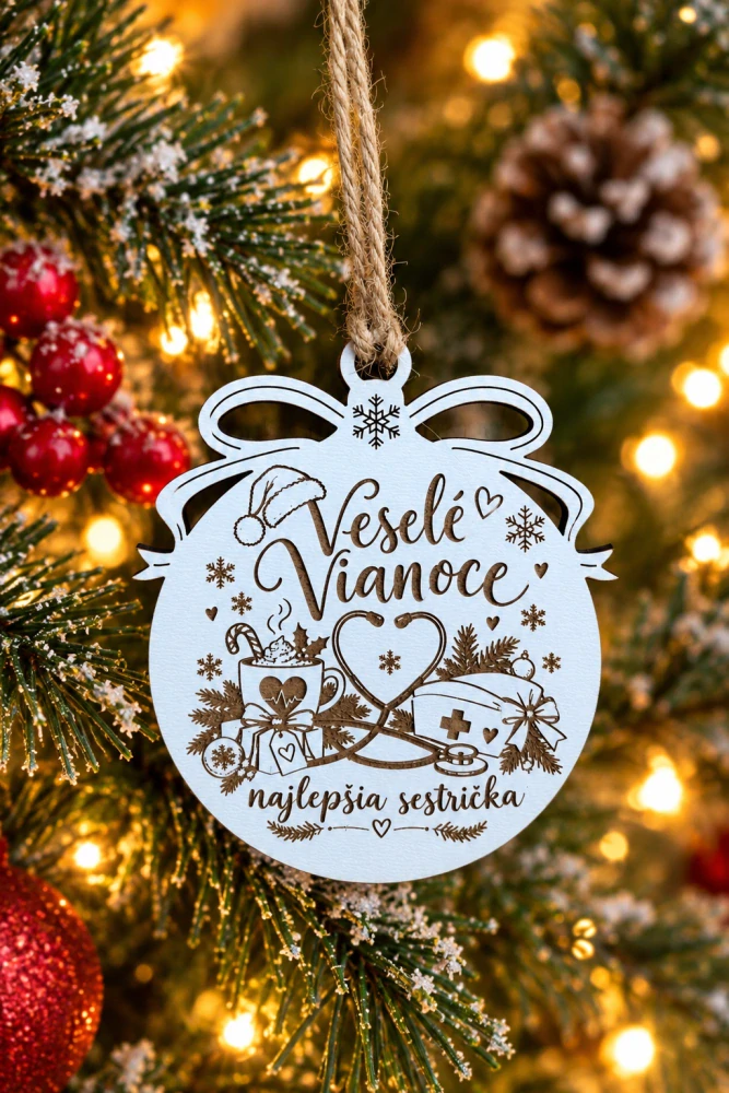 Vianočná ozdoba pre najlepšiu sestričku ❤️🎄