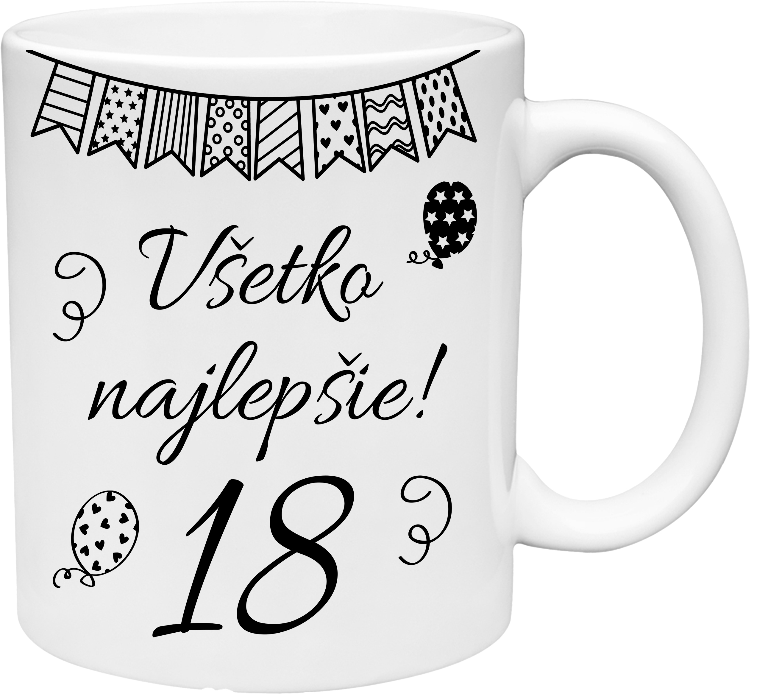 Hrnček Všetko najlepšie 18 (s krabičkou)