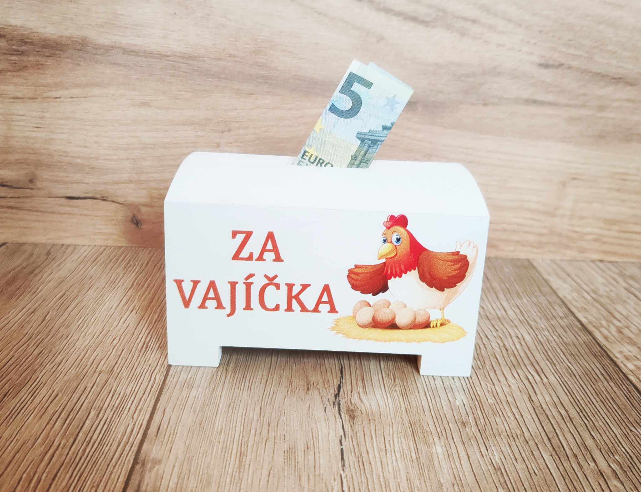 Drevená pokladnička - Za Vajíčka
