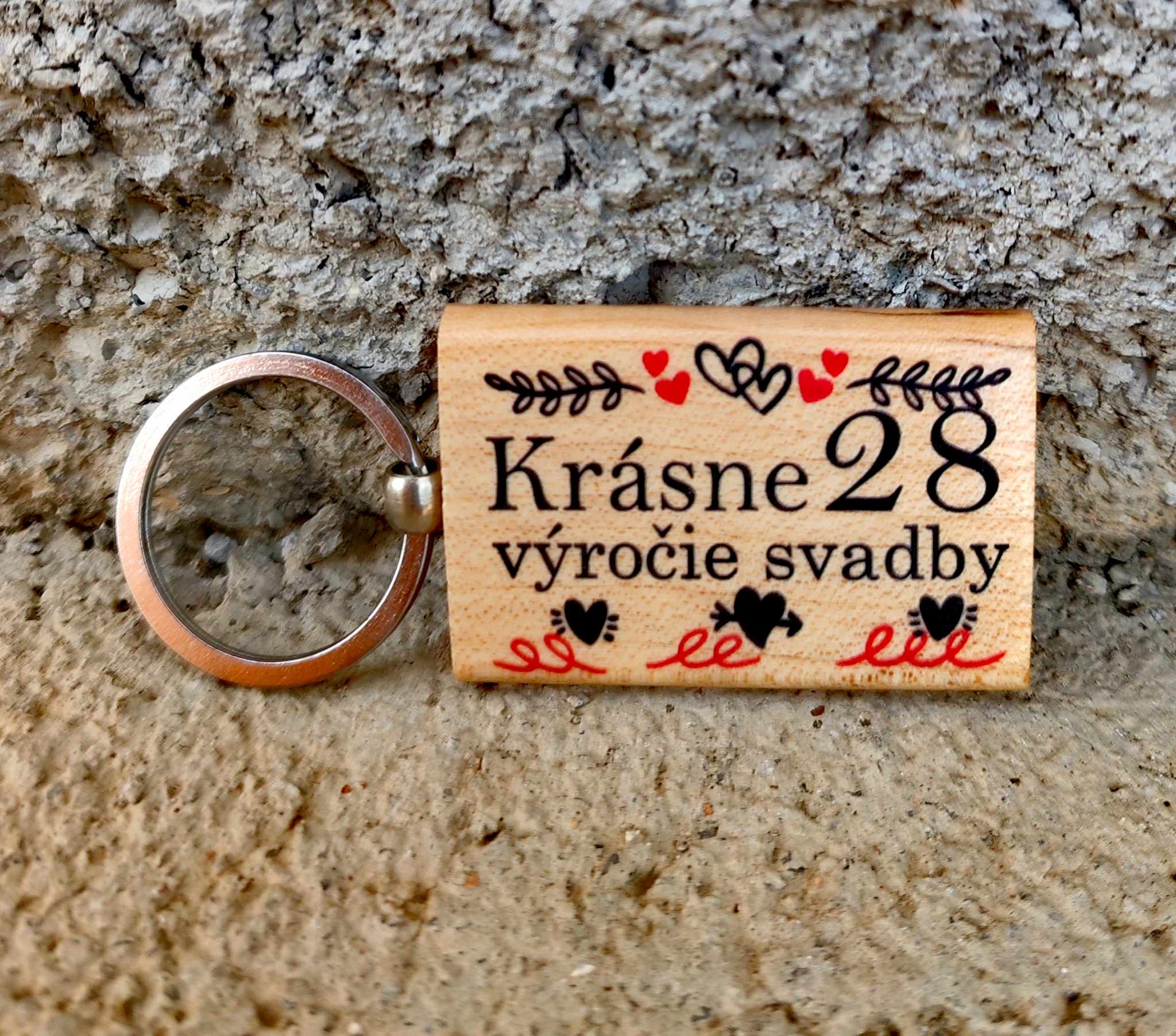 Drevená kľúčenka Krásne výročie svadby