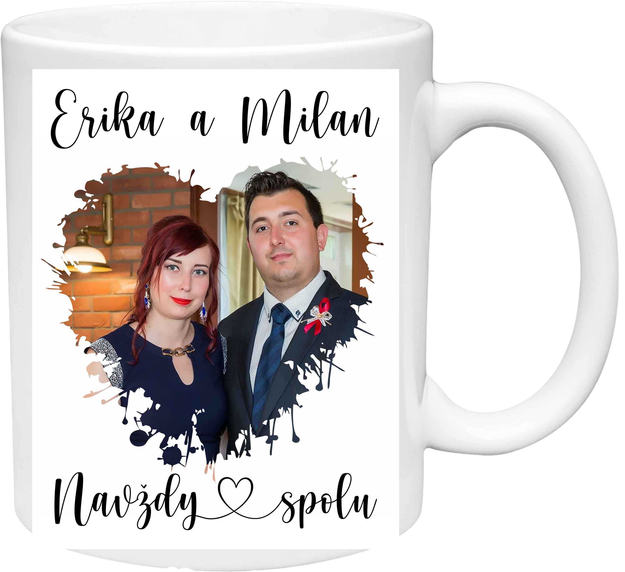 Hrnček s fotkou v tvare srdca 