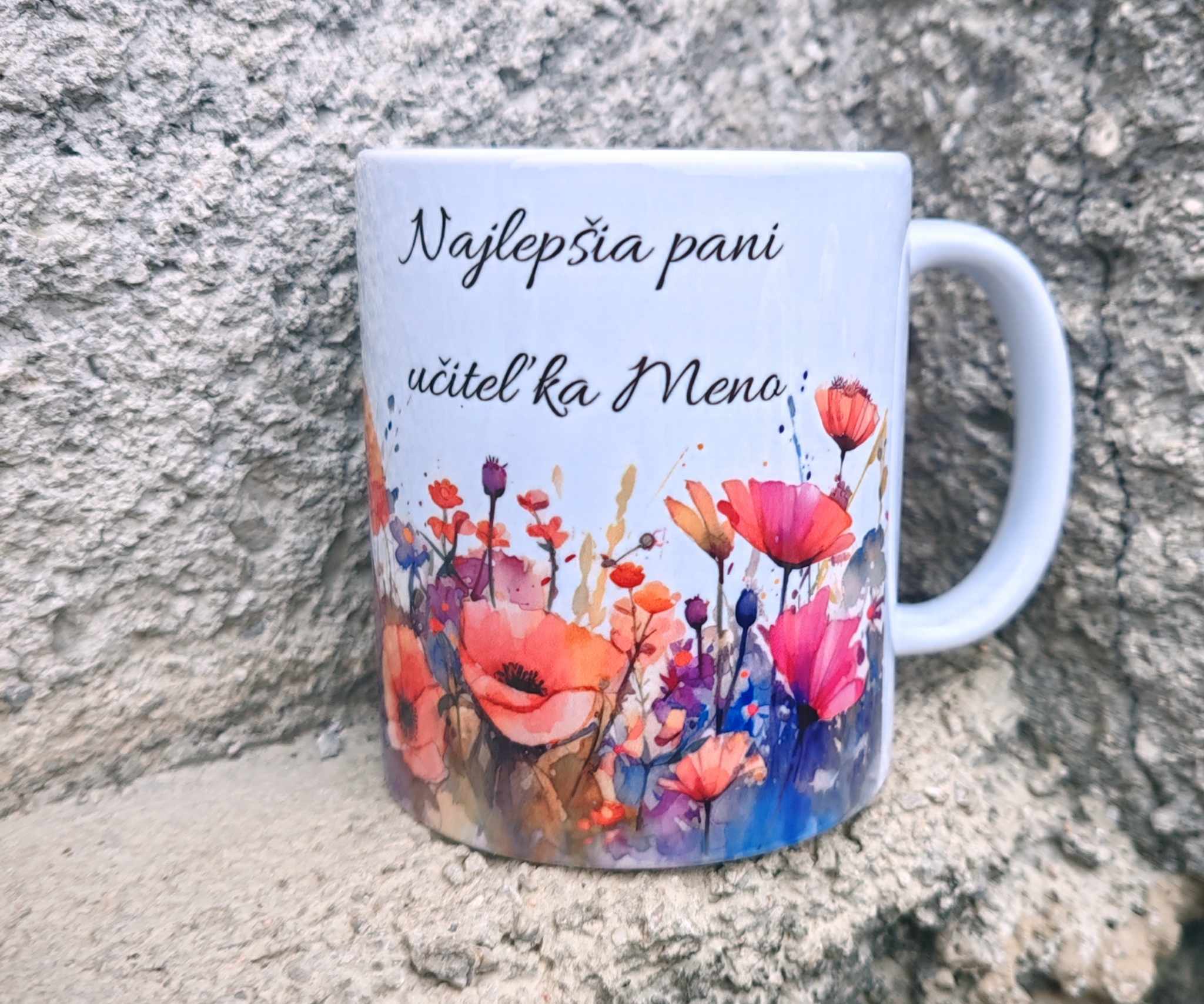 Hrnček Poľné kvety 1 - Najlepšia pani učiteľka (s krabičkou)