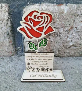 Drevená ruža - Milá pani učiteľka