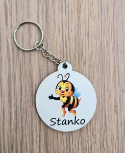Drevená kľúčenka Včielka