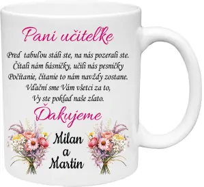 Hrnček pre pani učiteľku s venovaním (s krabičkou)