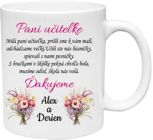 Hrnček pre pani učiteľku s venovaním 2  (s krabičkou)