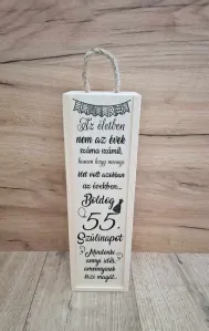 Drevená krabica na fľašu -Az életben nem az évek száma számít, hanem hogy mennyi ÉLET volt azokban az években