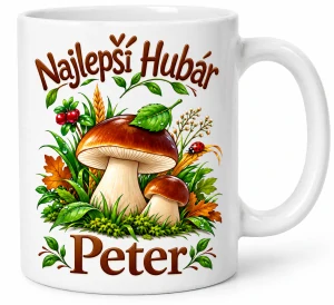 Hrnček „Najlepší Hubár“ s vlastným menom 🍄(s krabičkou)