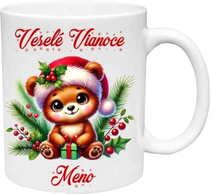 Hrnček  Veselé Vianoce macík 1   (s krabičkou)