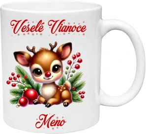 Hrnček  Veselé Vianoce srnka  1  (s krabičkou)