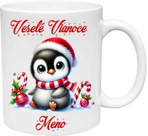 Hrnček  Veselé Vianoce tučniačik 2    (s krabičkou)