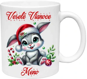 Hrnček Veselé Vianoce zajačik 4 (s krabičkou)