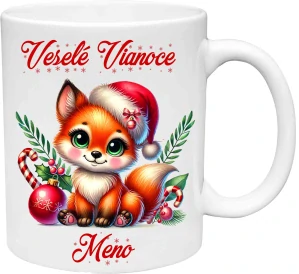 Hrnček Veselé Vianoce líška (s krabičkou)