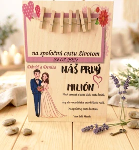 Svadobná tabuľa - Náš prvý milión