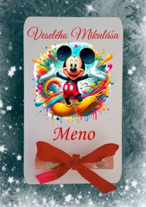 Mikulášska drevená tabuľa na darovanie peňazí - Mickey 3