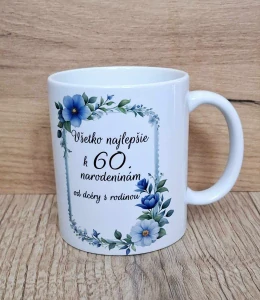 Hrnček na narodeniny modré kvety (s krabičkou)