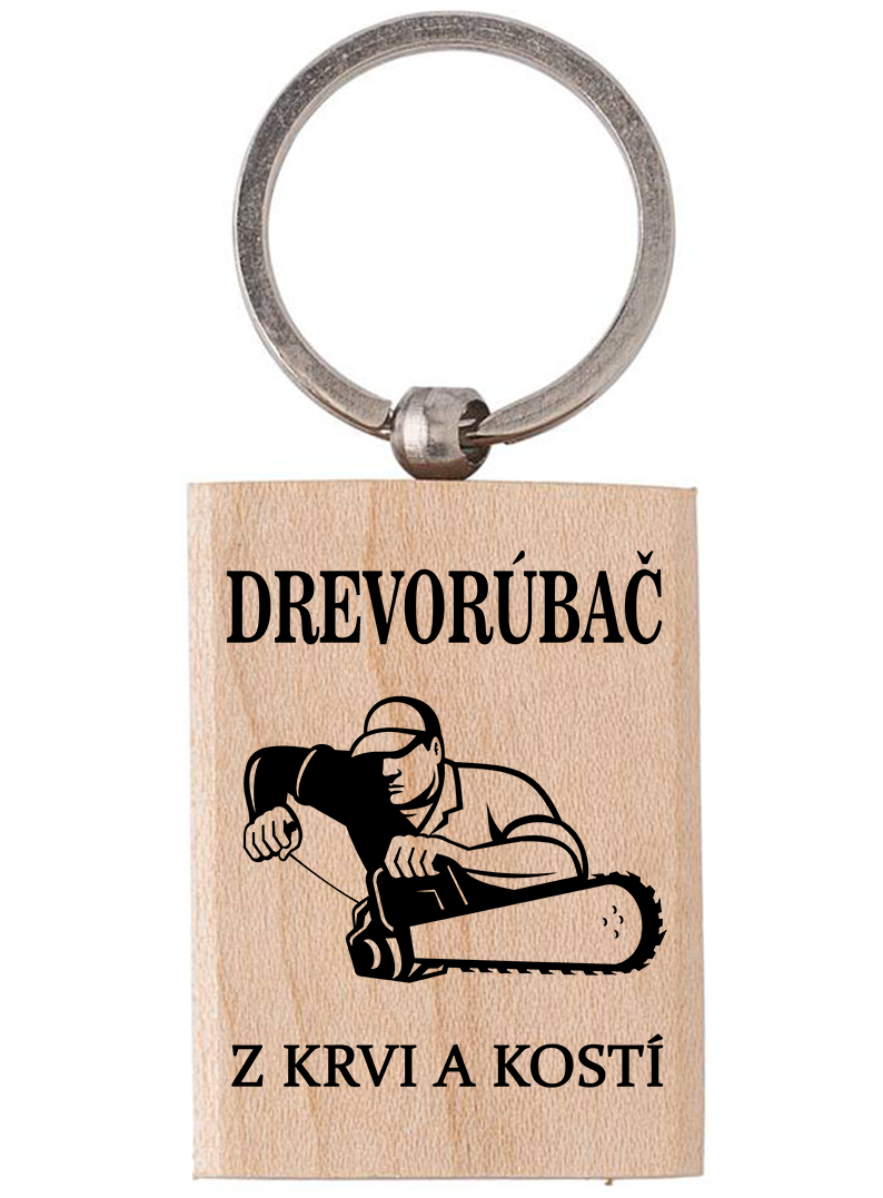 Drevená kľúčenka Drevorúbač