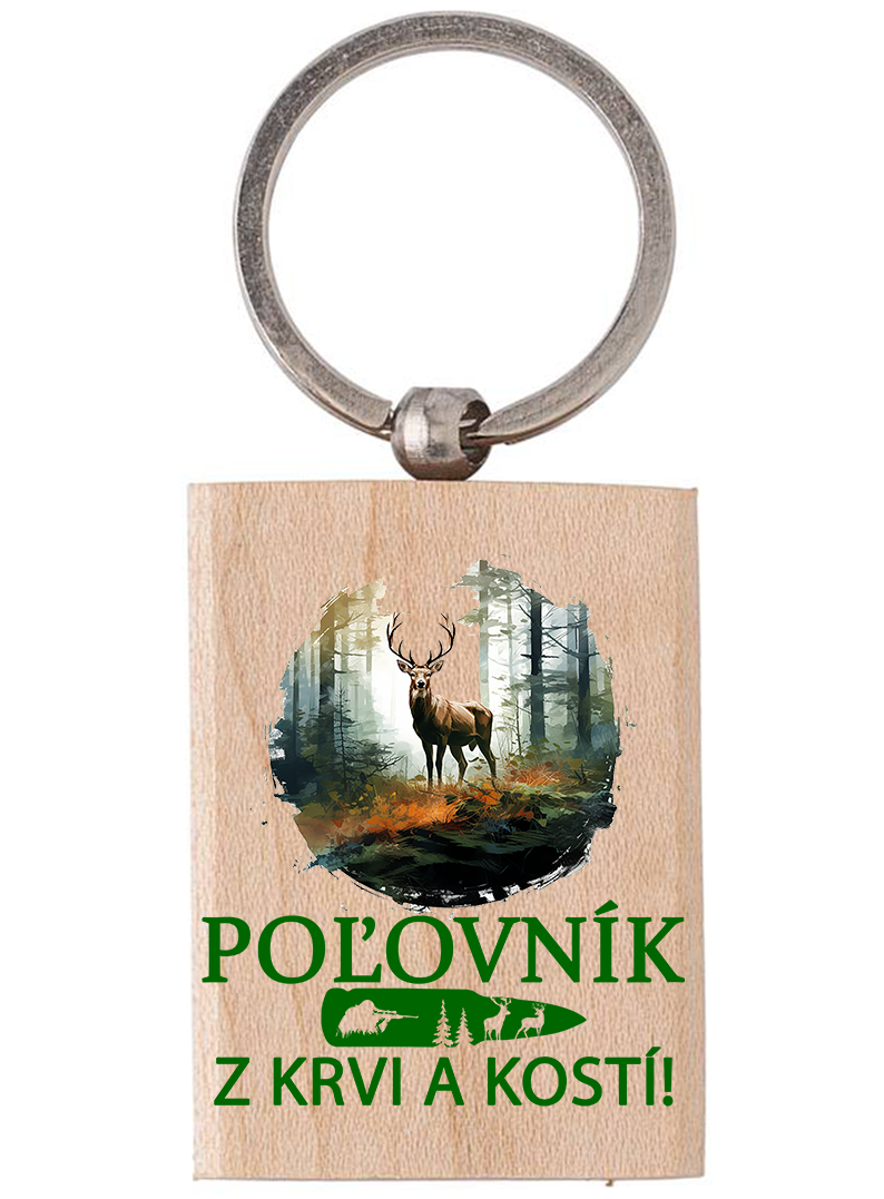 Drevená kľúčenka Poľovník z krvi a kostí
