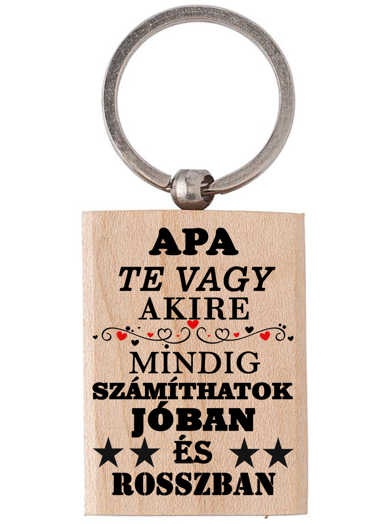Drevená kľúčenka Apa te vagy