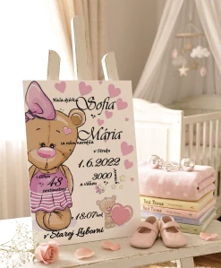 Pamätná tabuľka pre novorodenca vzor Macík (dievča)