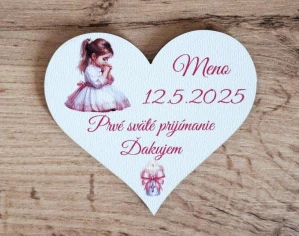 Magnetka srdiečko na prvé sväté prijímanie 1
