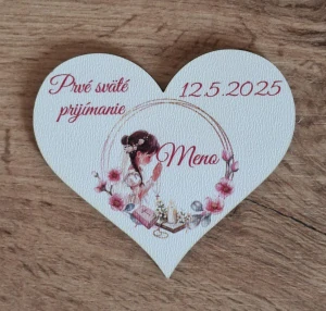 Magnetka srdiečko na prvé sväté prijímanie 3