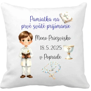 Pamätný vankúšik na prvé sväté prijímanie  chlapec (chlapec)