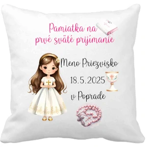 Pamätný vankúšik na prvé sväté prijímanie dievča