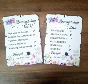 Drevená tabuľa Bizonyítvány Tanító néninek