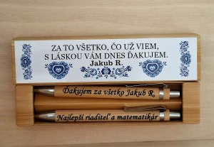 Sada Bambusové pero a pentelka  pre učiteľov ľudový štýl 