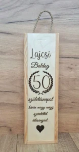 Drevená krabica na fľašu - Boldosg szuletesnapot
