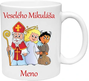 Hrnček Mikuláš, anjel a čert (s krabičkou)
