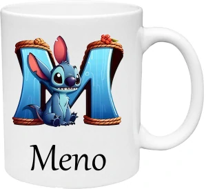 Hrnček Iniciálka Stitch s vlastným Menom (s krabičkou)