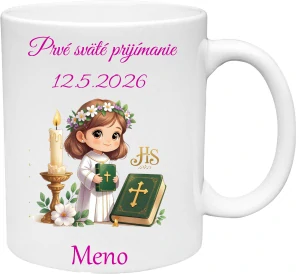 Hrnček Prvé sväté prijímanie dievča 4   (s krabičkou)