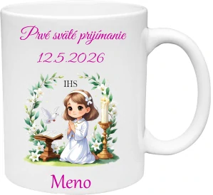 Hrnček Prvé sväté prijímanie dievča 5   (s krabičkou)