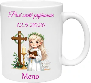 Hrnček Prvé sväté prijímanie dievča 7   (s krabičkou)