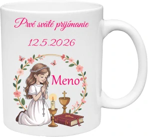 Hrnček Prvé sväté prijímanie dievča 8 (s krabičkou)