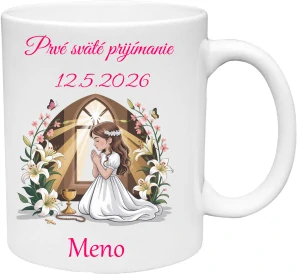 Hrnček Prvé sväté prijímanie dievča 9 (s krabičkou)