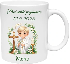 Hrnček Prvé sväté prijímanie chlapec 5  (s krabičkou)